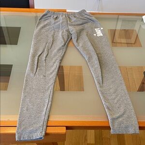 Cozy Gray Kids Leggings with White Print